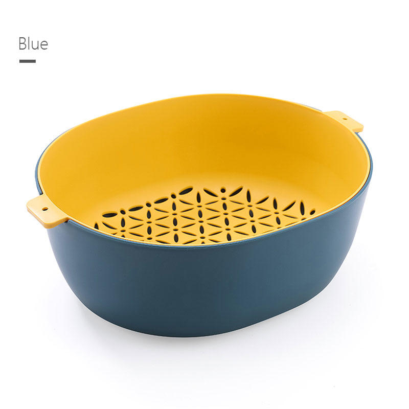 Double layer fruit and vegetable drain basket