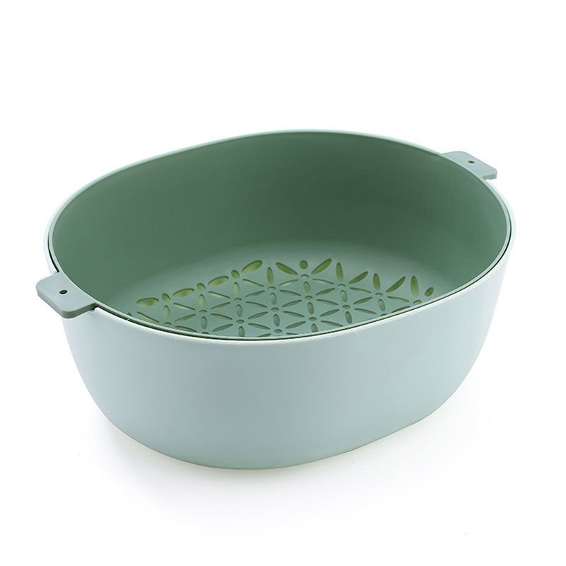 Double layer fruit and vegetable drain basket